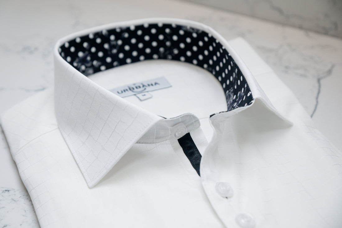 Croc Jacquard Shirt - White - Shirt by Urbbana