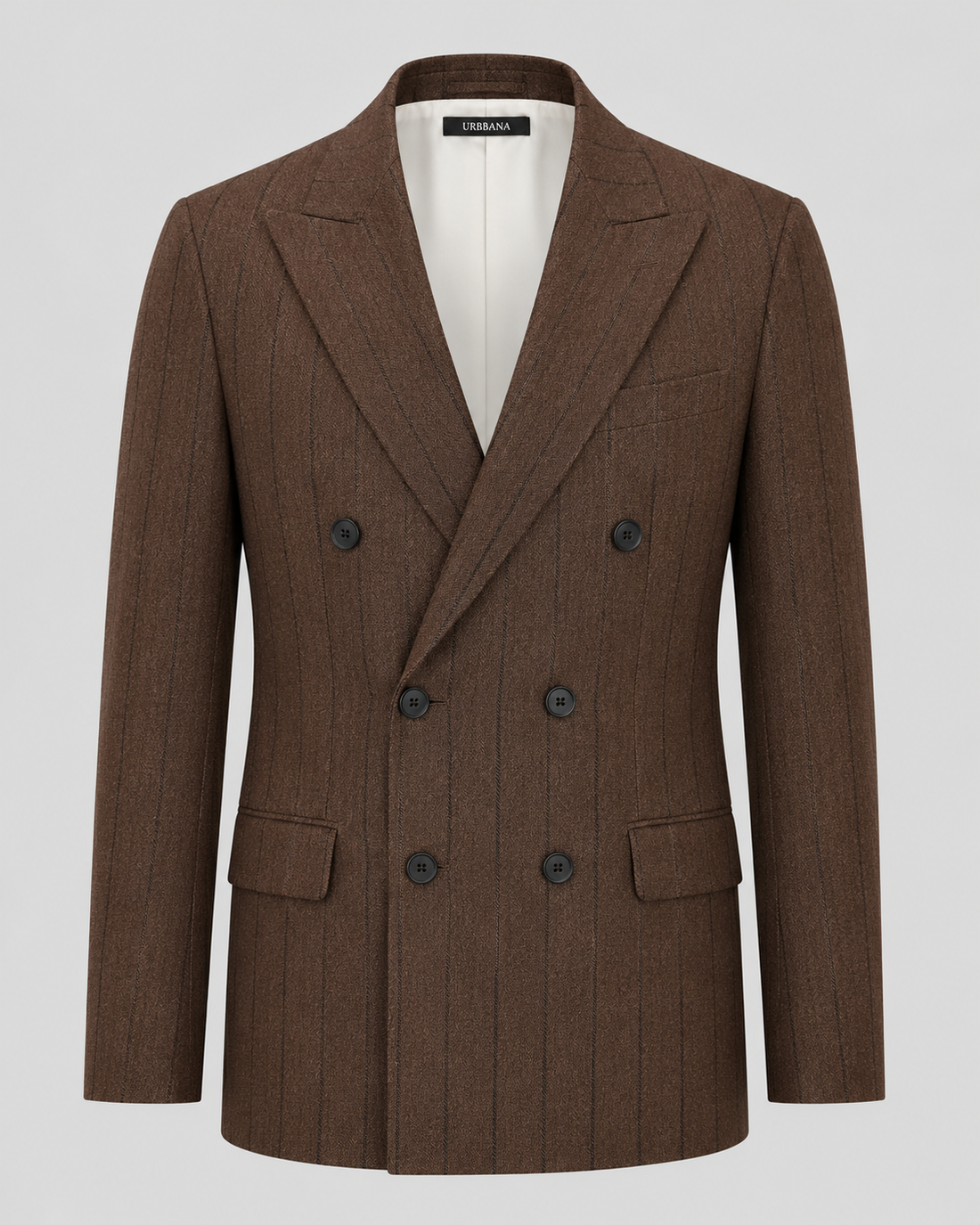 The Bowen Pinstripe Blazer - Brown & Navy HS