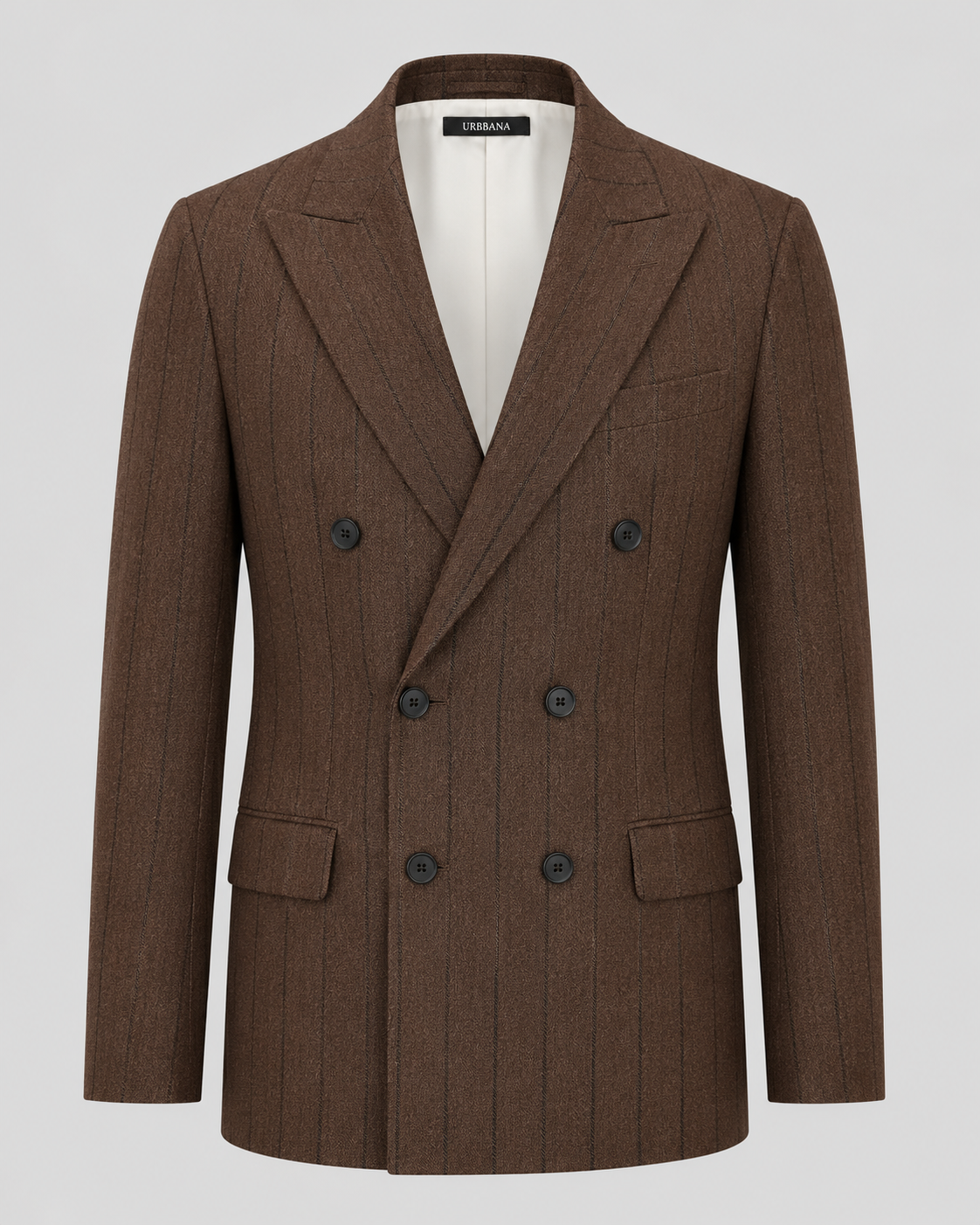 The Bowen Pinstripe Blazer - Brown & Navy HS