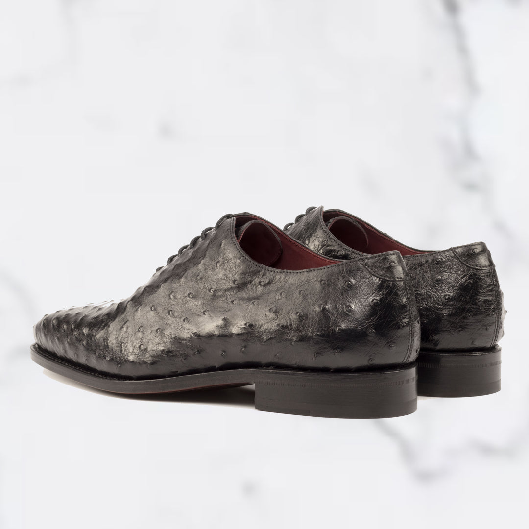 Ostrich - Wholecut Derby - Black - Crafted Footwear - Urbbana