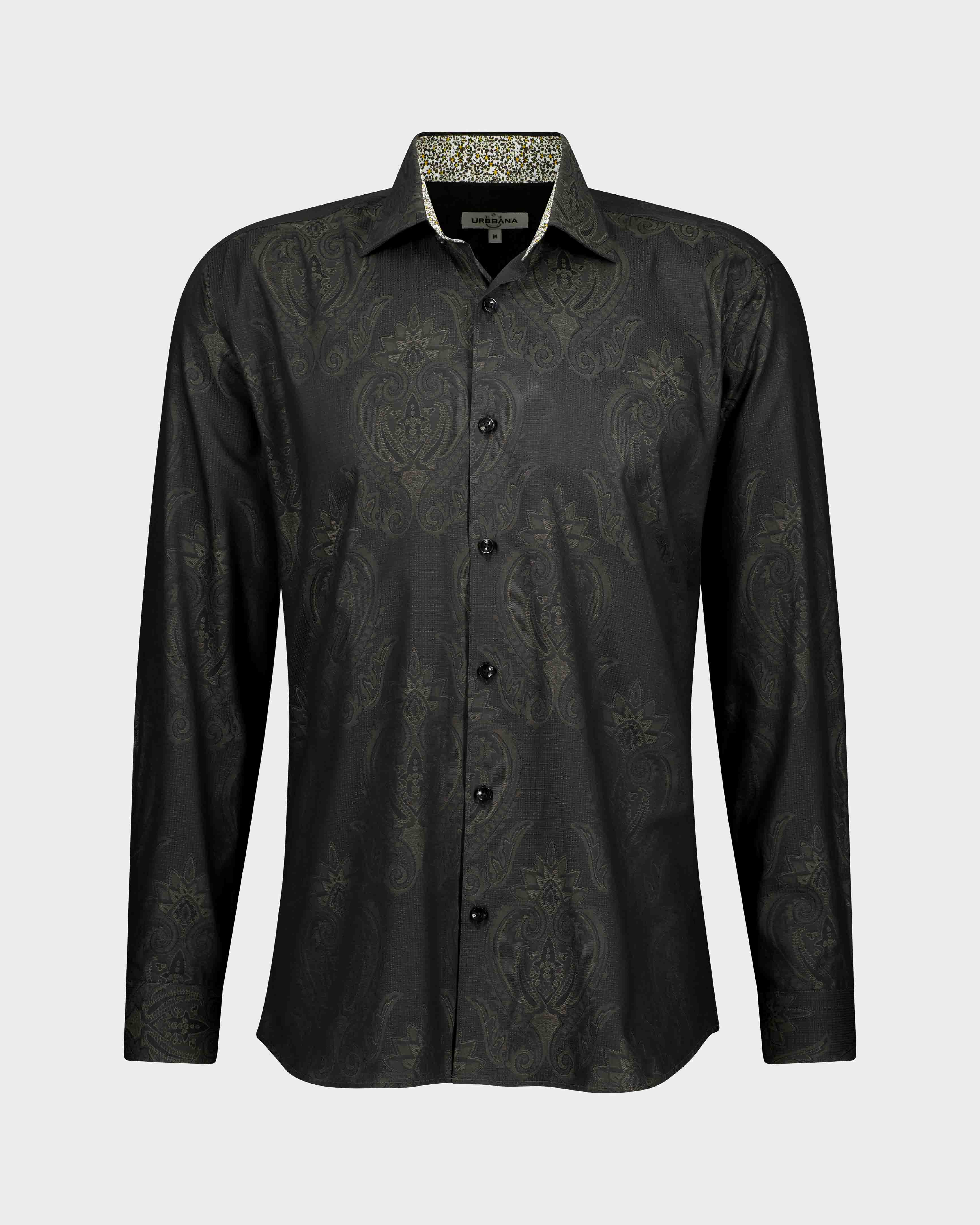 Jacquard Damask Shirt - Black