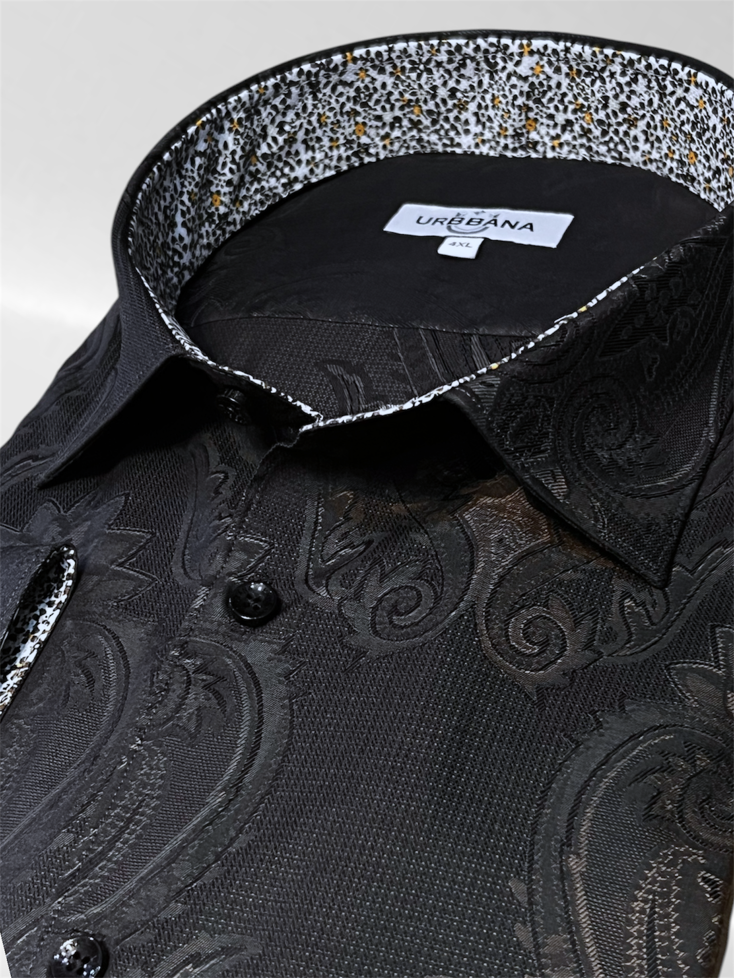 Jacquard Damask Shirt - Black