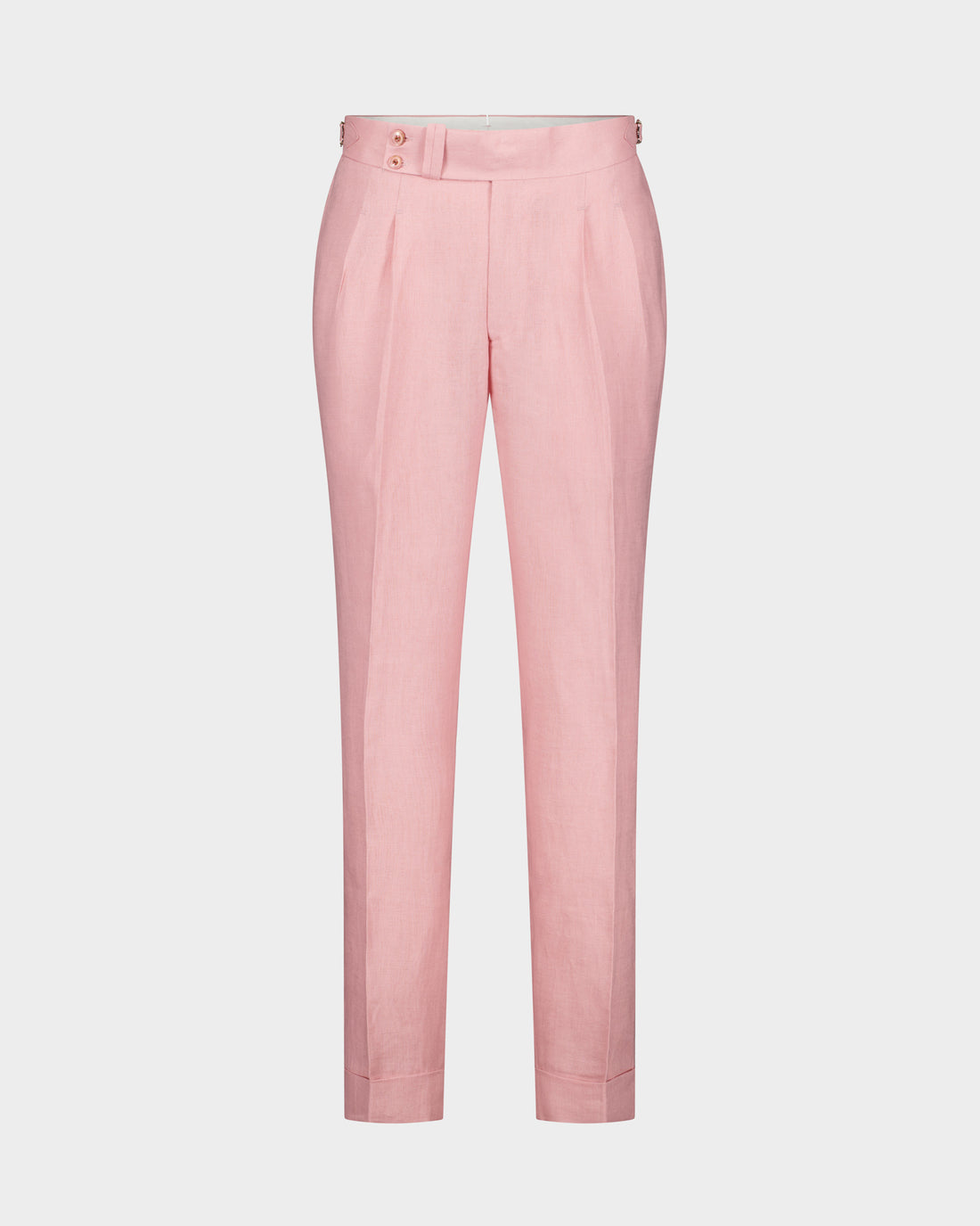 Santorini Pleated Trouser - Pink linen