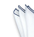 Pocket Square - White & Navy Trim - URBBANA Pocket Square Collection