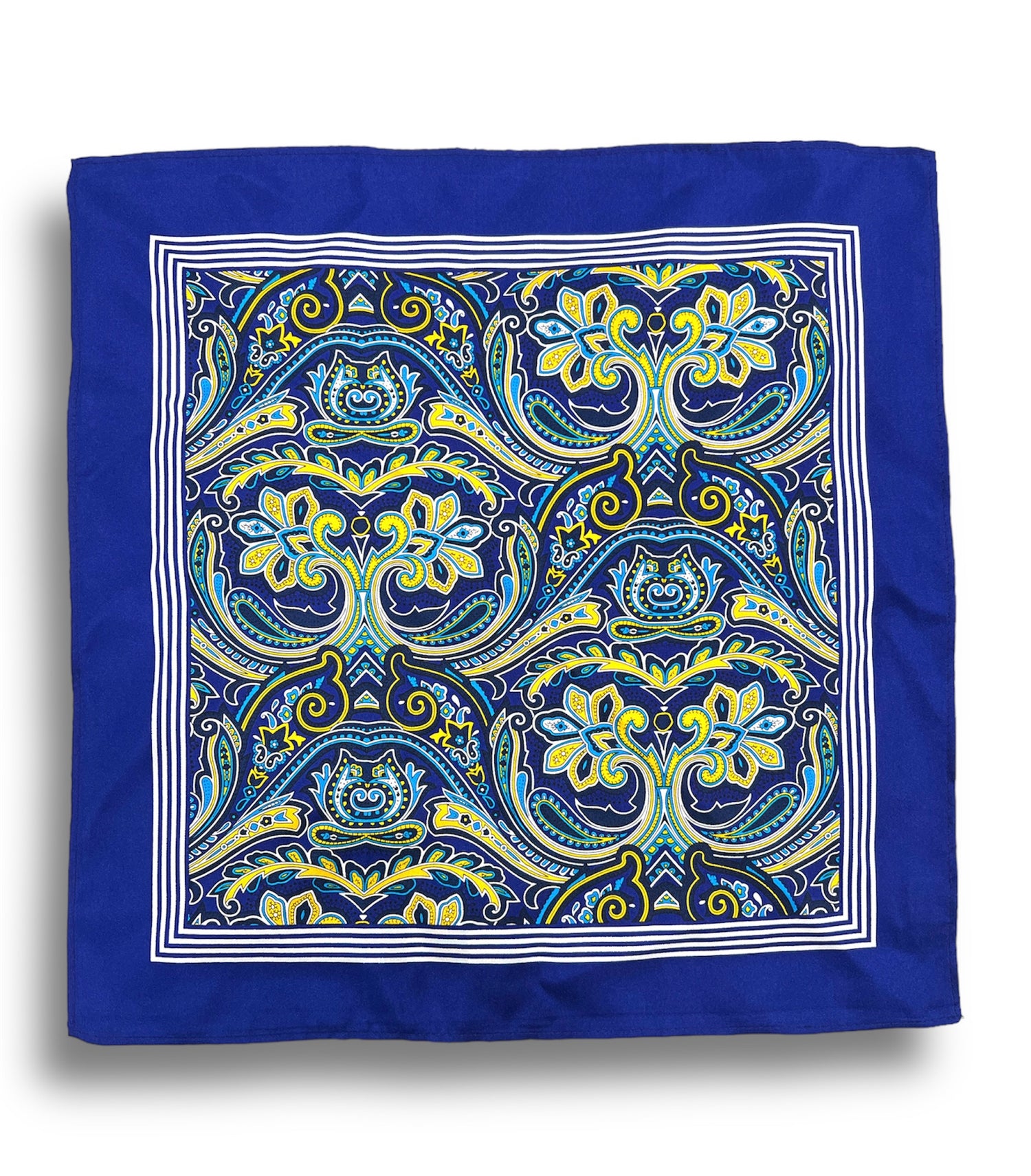 Pocket Square - Navy & Yellow Floral - by Urbbana