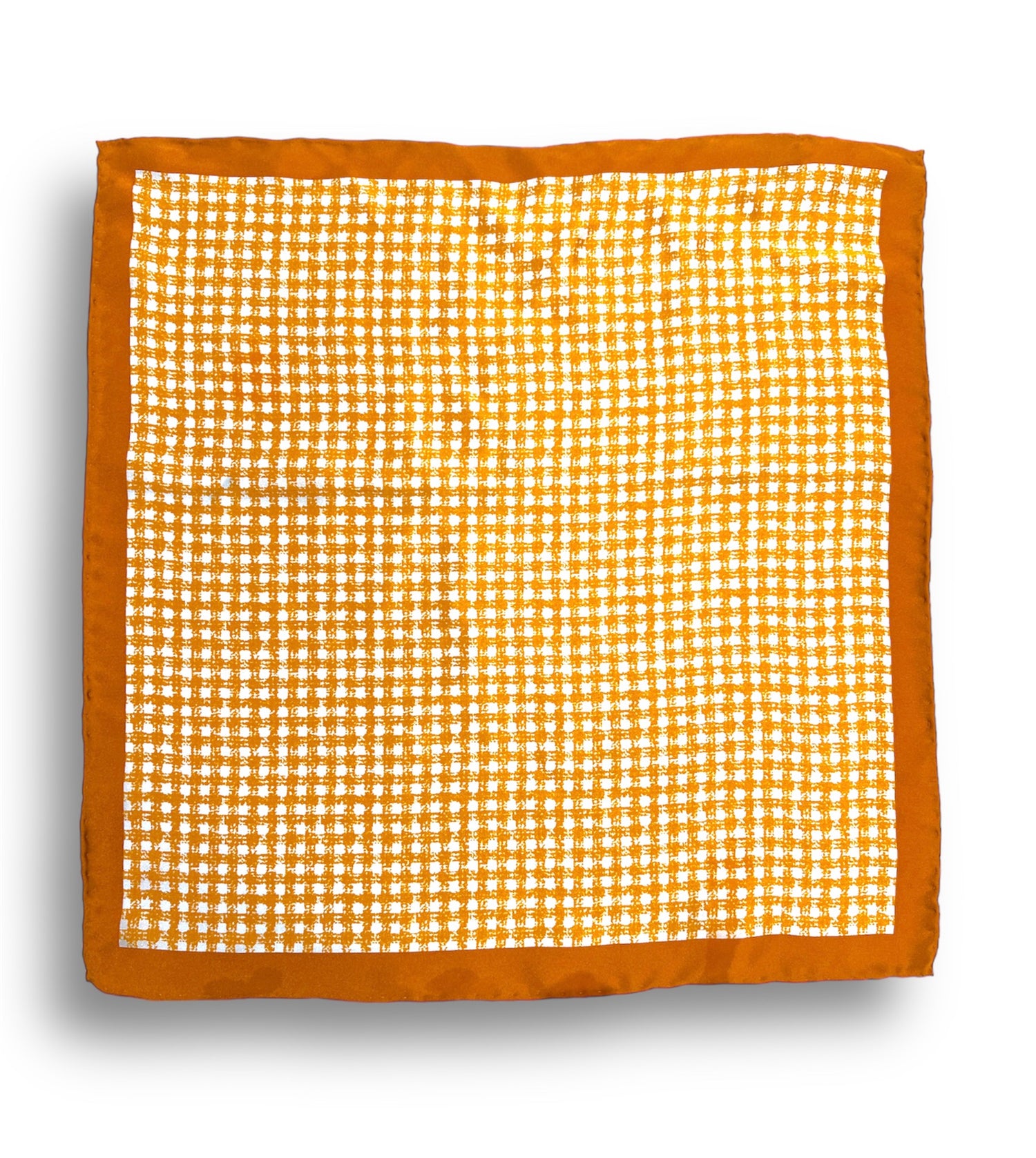 Pocket Square - Orange Trim & Gingham Pattern - by Urbbana