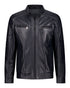 Cafe Racer Leather Jacket - Midnight Navy - Effortless Style
