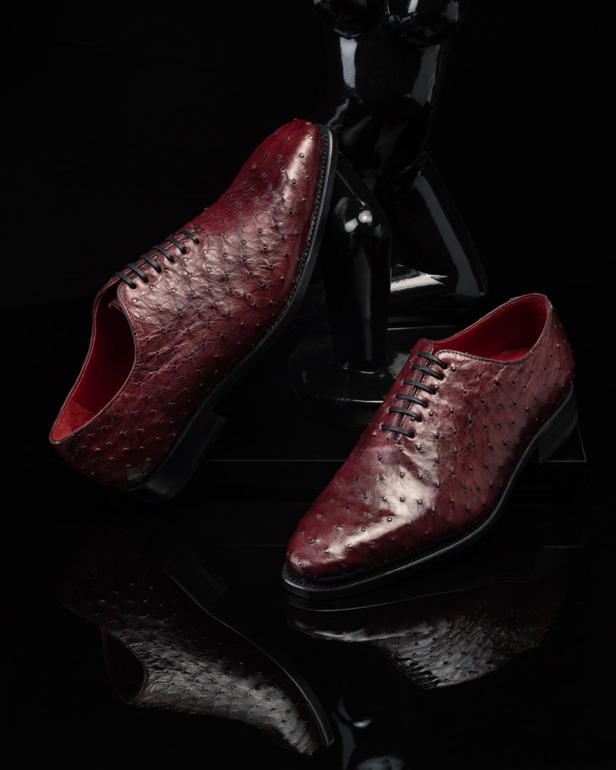 Ostrich - Wholecut Derby - Shoes by Urbbana - Exquisite Leather