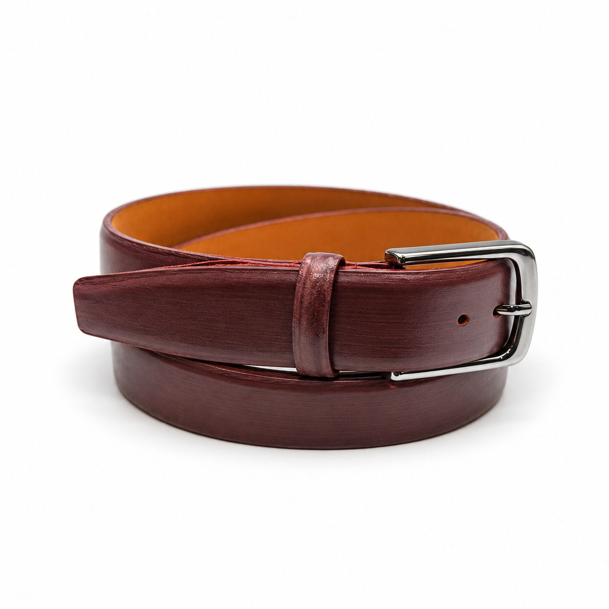 The Patina Belt - Burgundy — studio product view