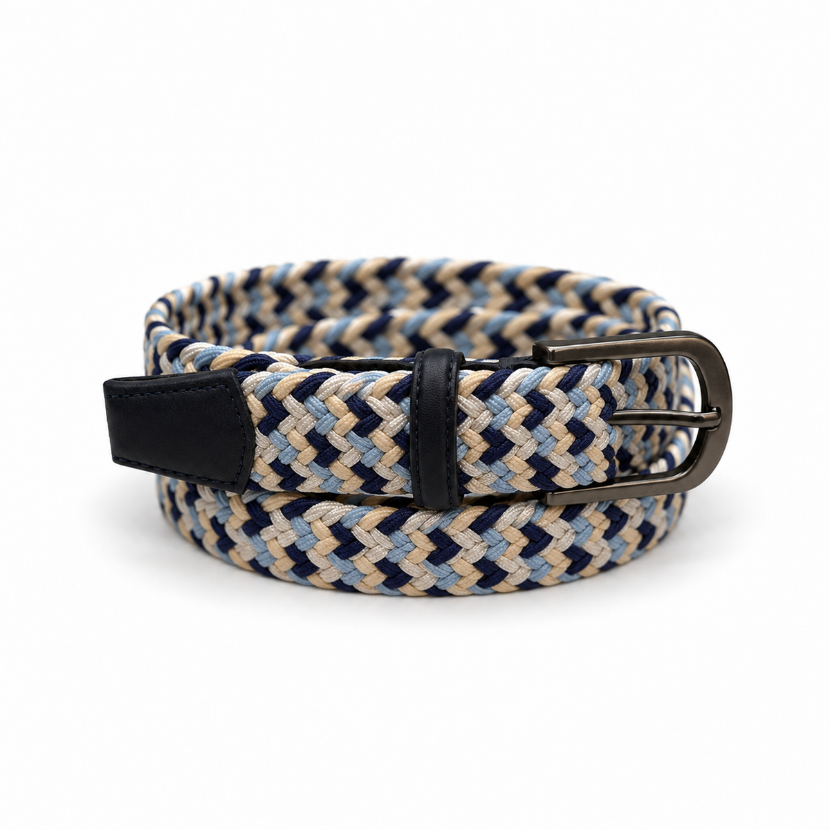 The Uno woven belt - Blue & White — studio product view