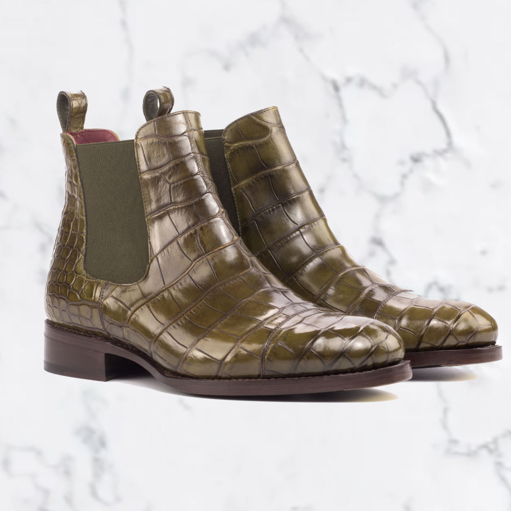 URBBANA alligator classic Chelsea boots.