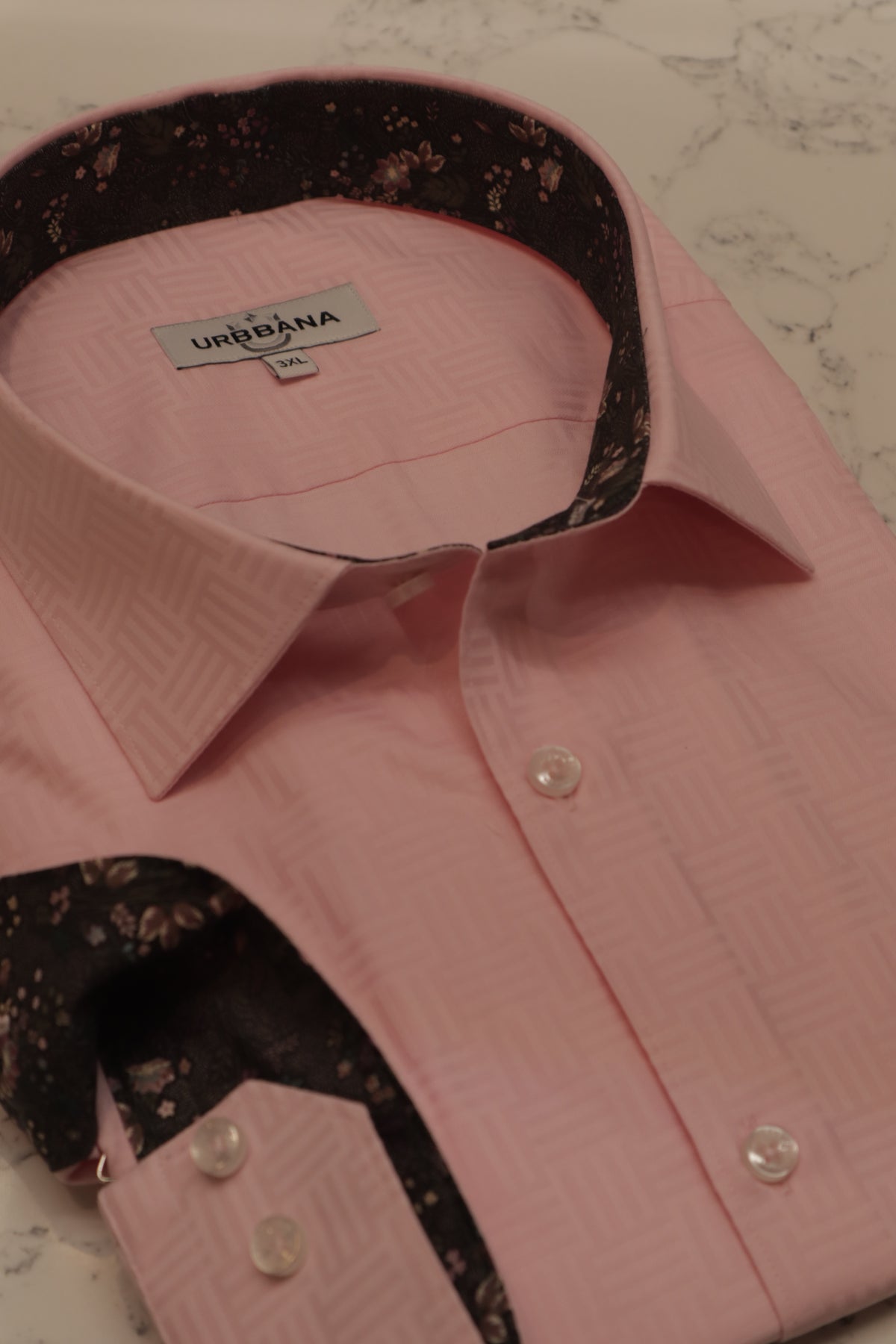URBBANA Amary slim-fit jacquard shirt.