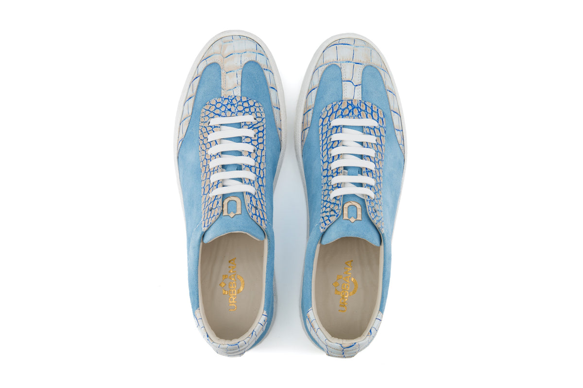 URBBANA blue leather shoes.