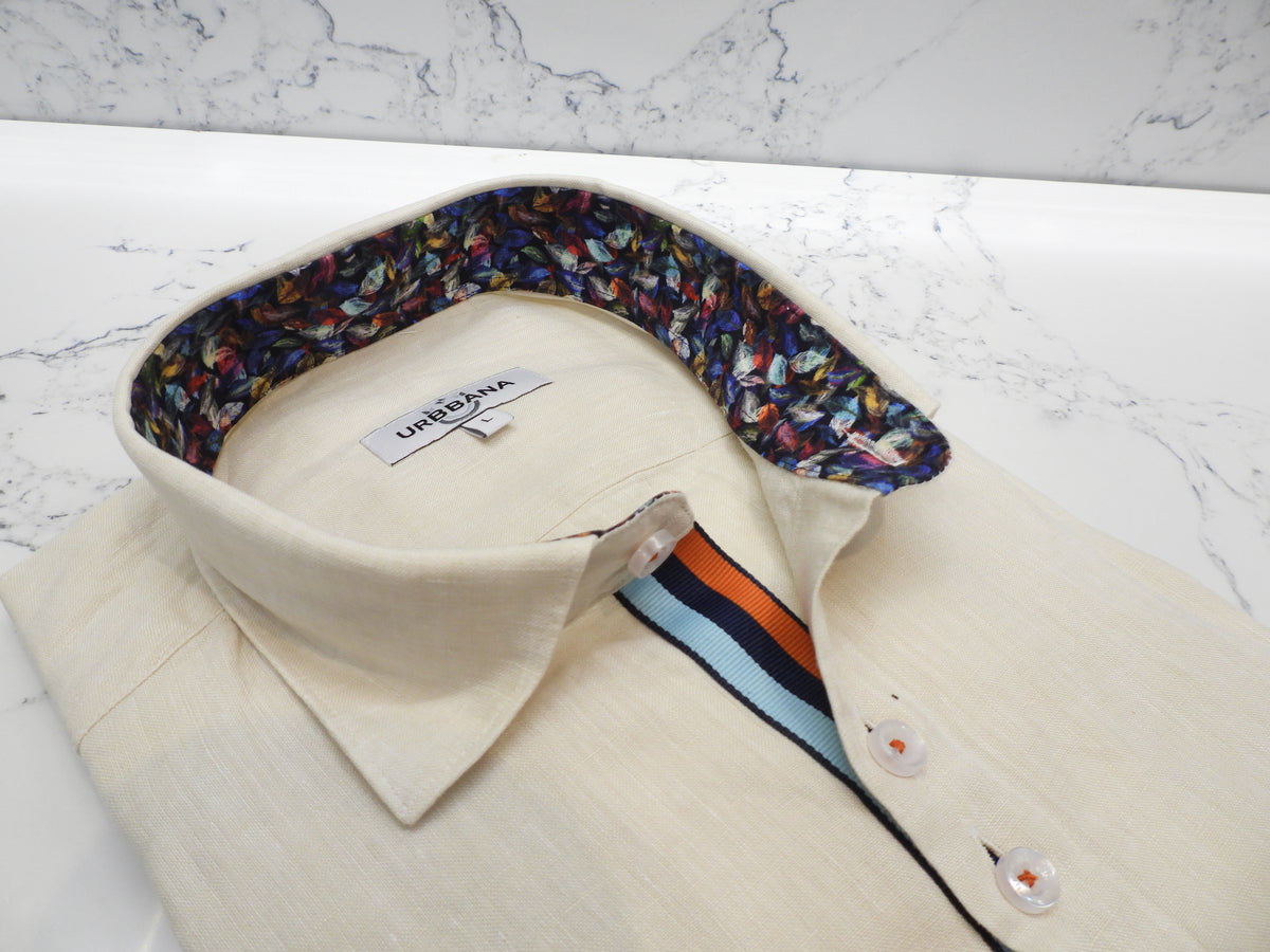 URBBANA creme Persepolis linen shirt.