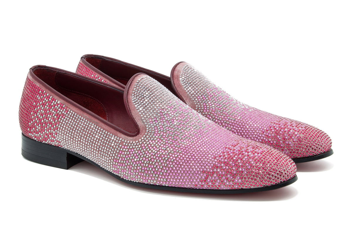 URBBANA Mandana pink diamond loafers.
