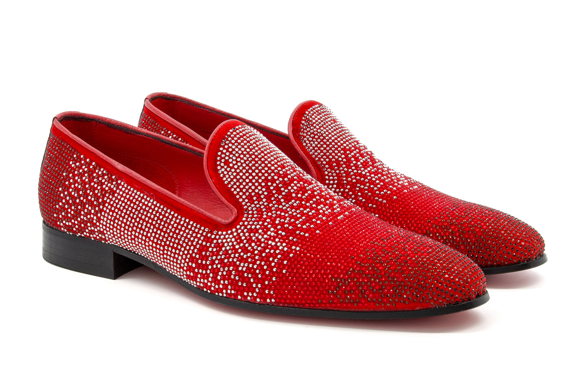 URBBANA Mandana red diamond loafers.