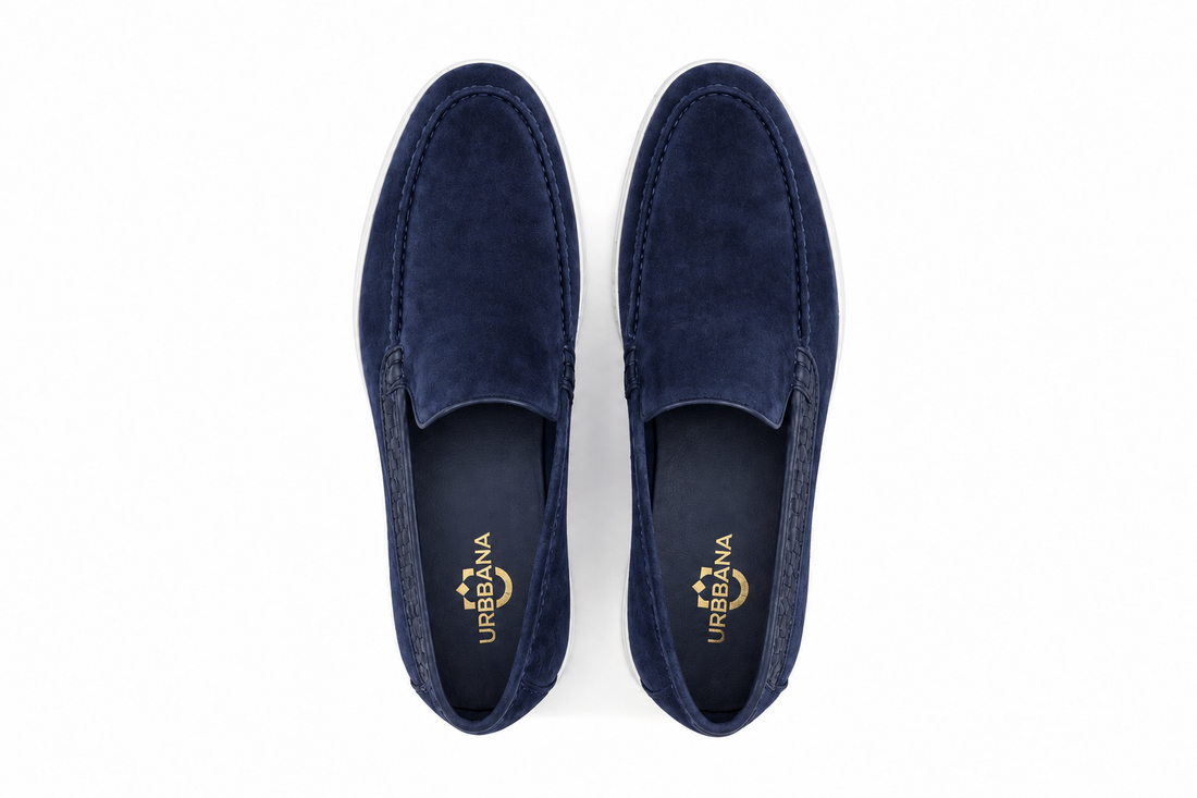URBBANA Caspian Loafer Blue, bird’s-eye pair.