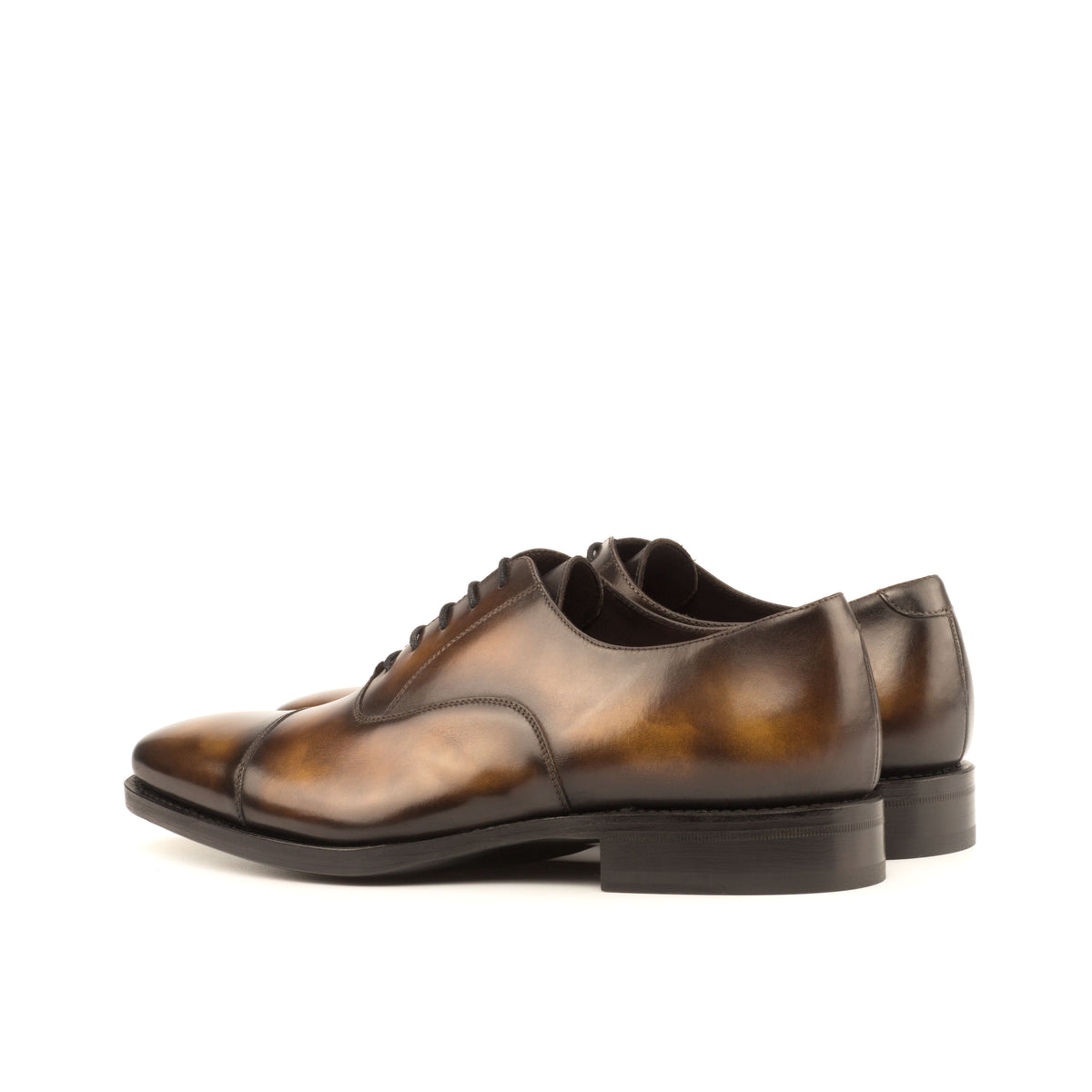 URBBANA Oxford Goodyear Welted Patina Medium Crust Patina Tobacco angled view 6 1.