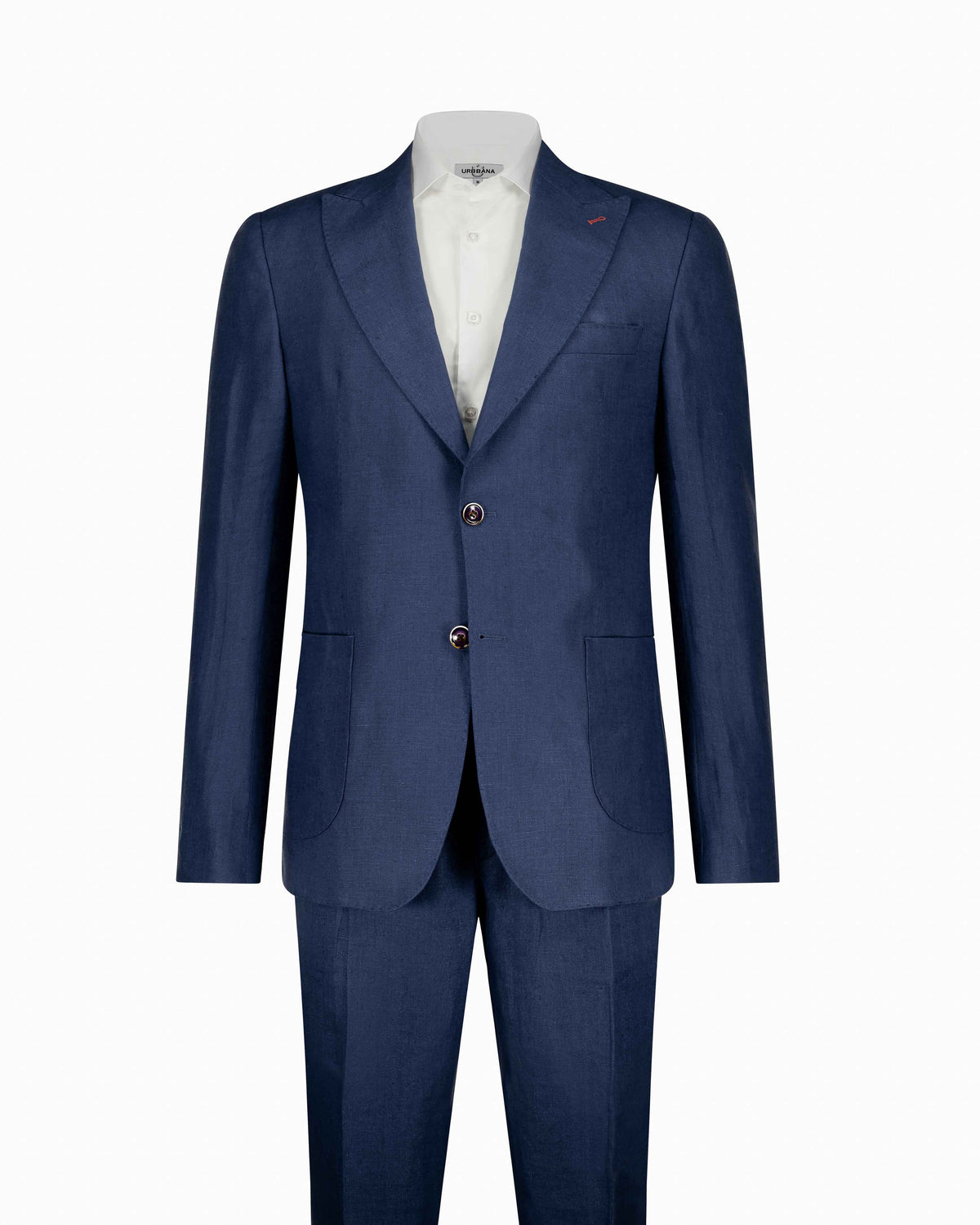 URBBANA Sonny navy linen suit.