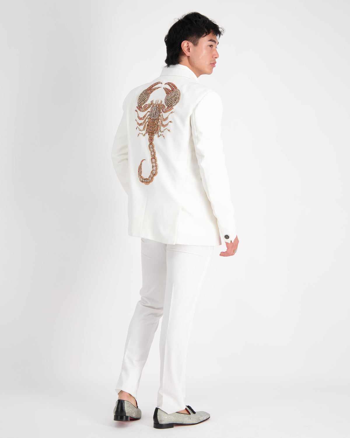 URBBANA white Scorpion jacket.