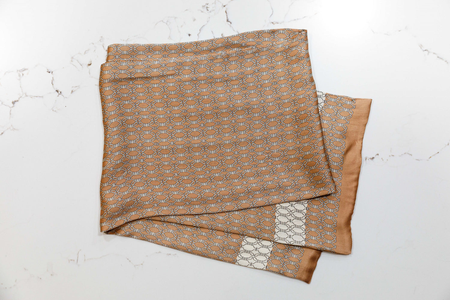 Silk Scarf - Beige - URBBANA Silk Scarves