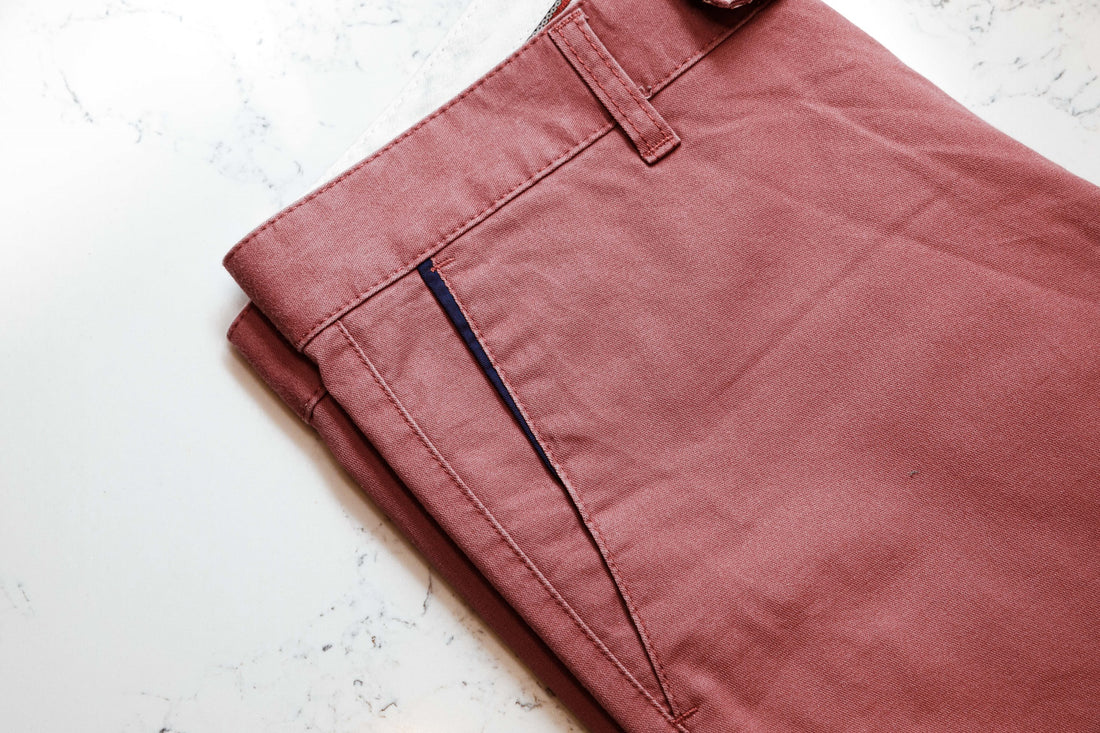 Pink Cotton Stretch Chinos - Stylish & Versatile Trousers