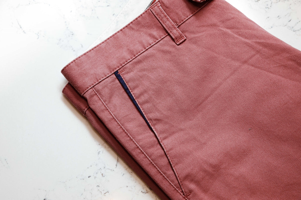Pink Cotton Stretch Chinos - Stylish & Versatile Trousers