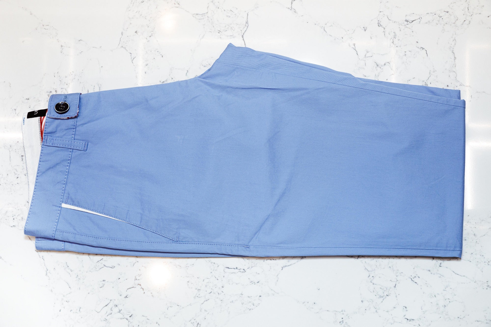 Blue Cotton Stretch Chinos - URBBANA Stretch Chinos