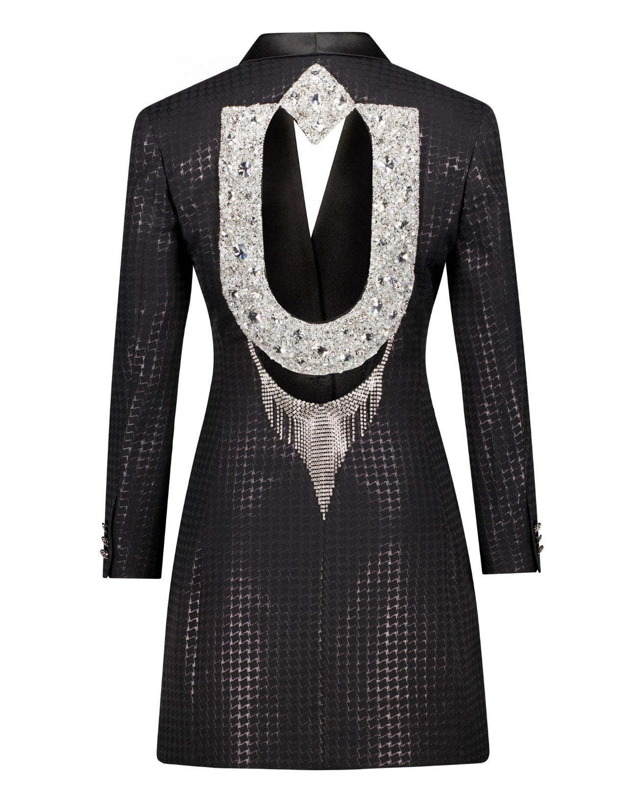 The Elle Backless Diamanté Blazer Dress - Jacket by Urbbana