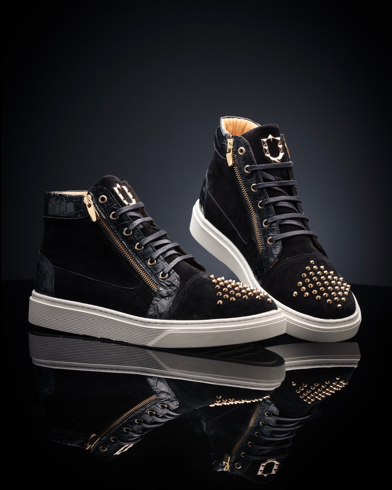 The Azzuri High Top Sneakers - Black - Sneaker by Urbbana
