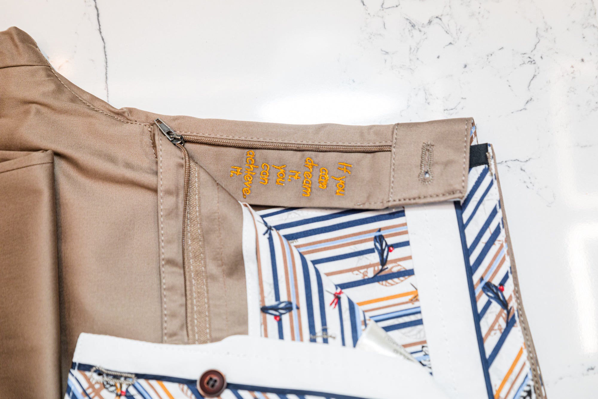 Brown Cotton Stretch Chinos - URBBANA Stretch Chinos