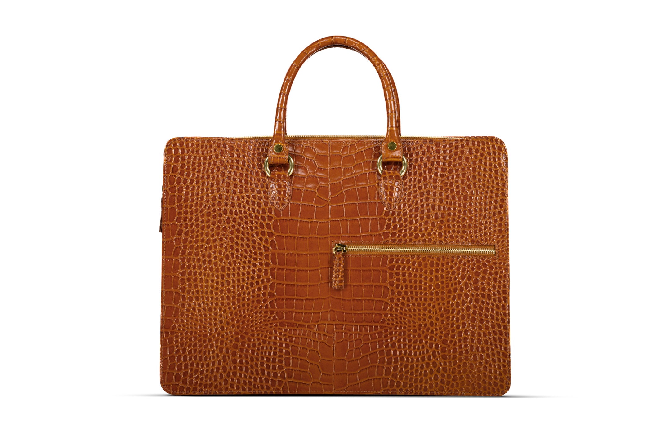 The Luna Briefcase - Cognac Tan - URBBANA Bag Collection