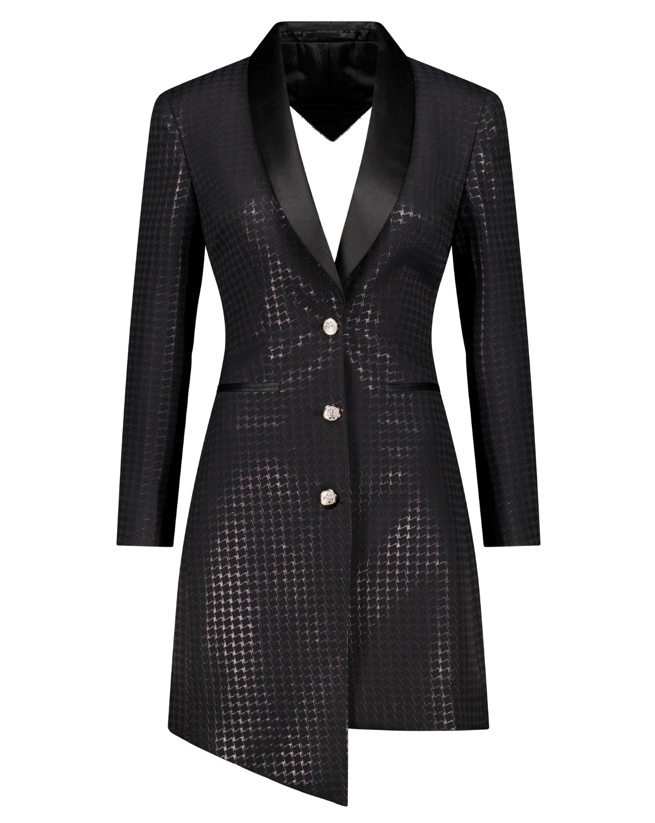 The Elle Backless Diamanté Blazer Dress - Jacket by Urbbana