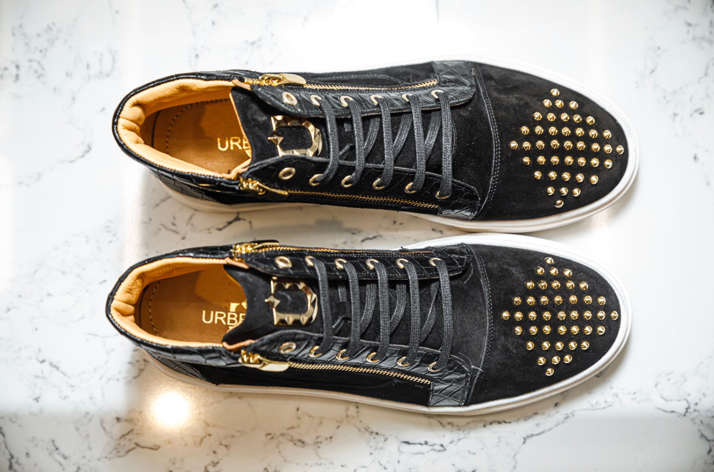 The Azzuri High Top Sneakers - Black - Sneaker by Urbbana