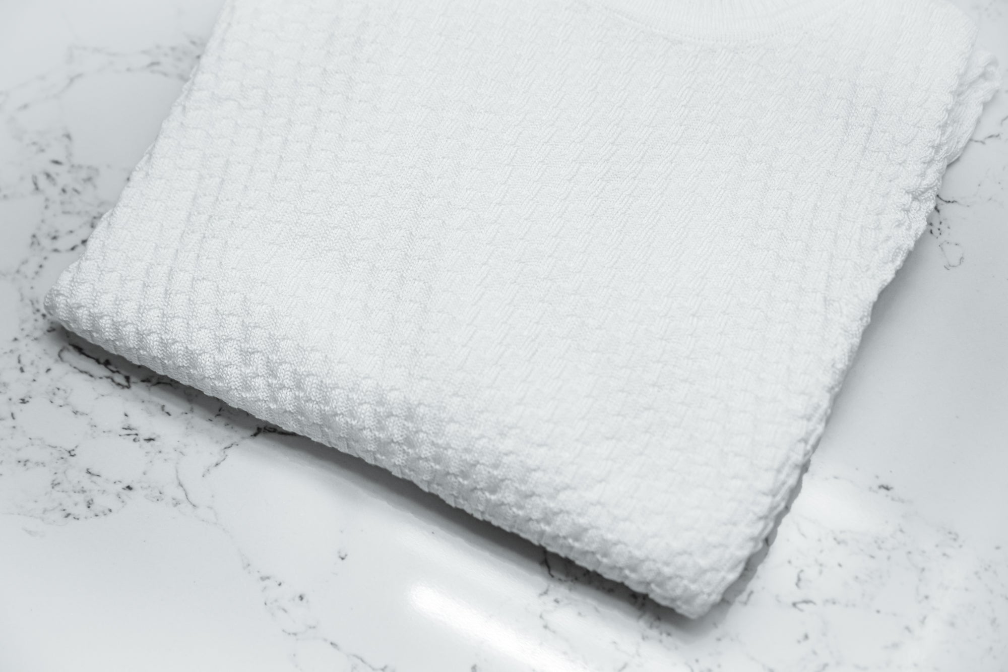 Textured Knit Turtleneck Sweater - White - Sweater by Urbbana
