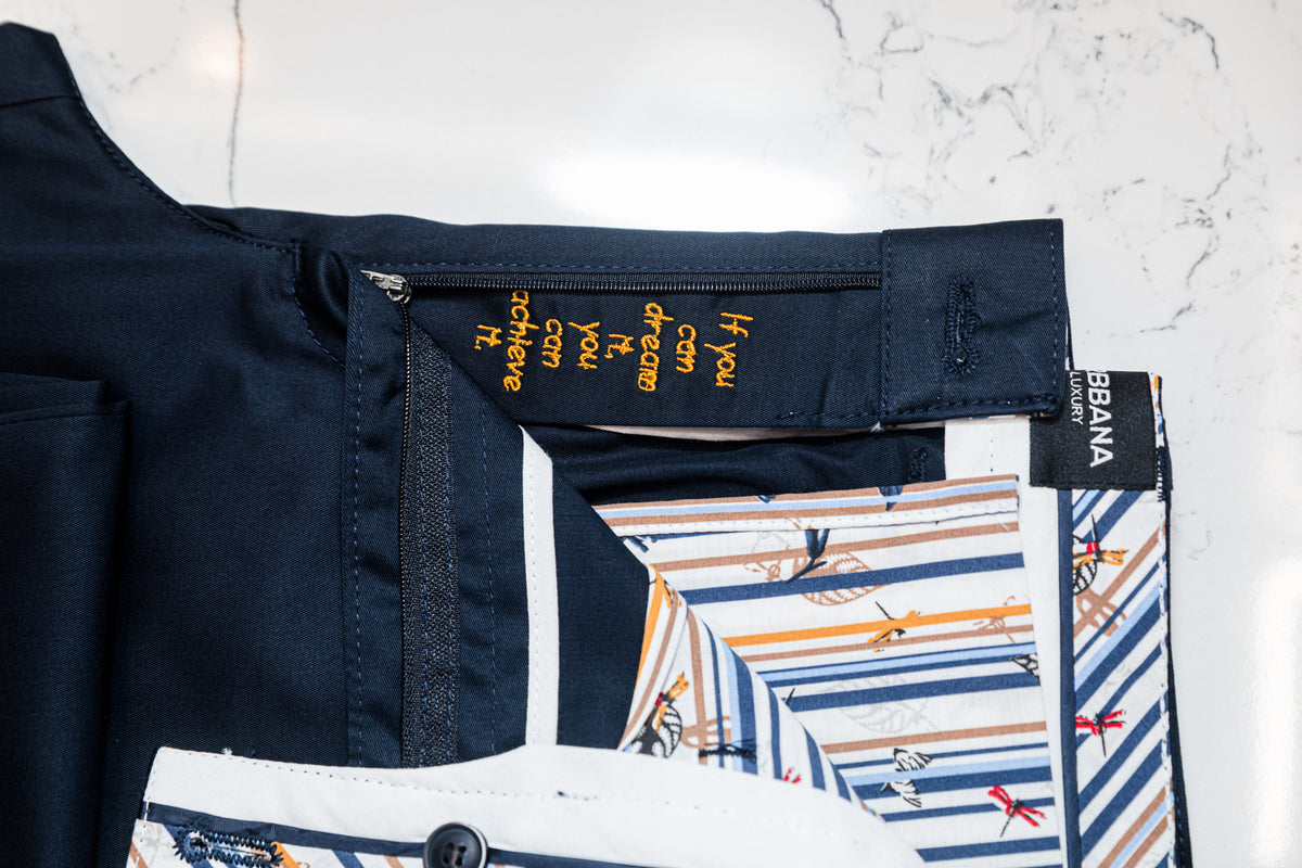Navy Cotton Stretch Chinos - URBBANA Stretch Chinos