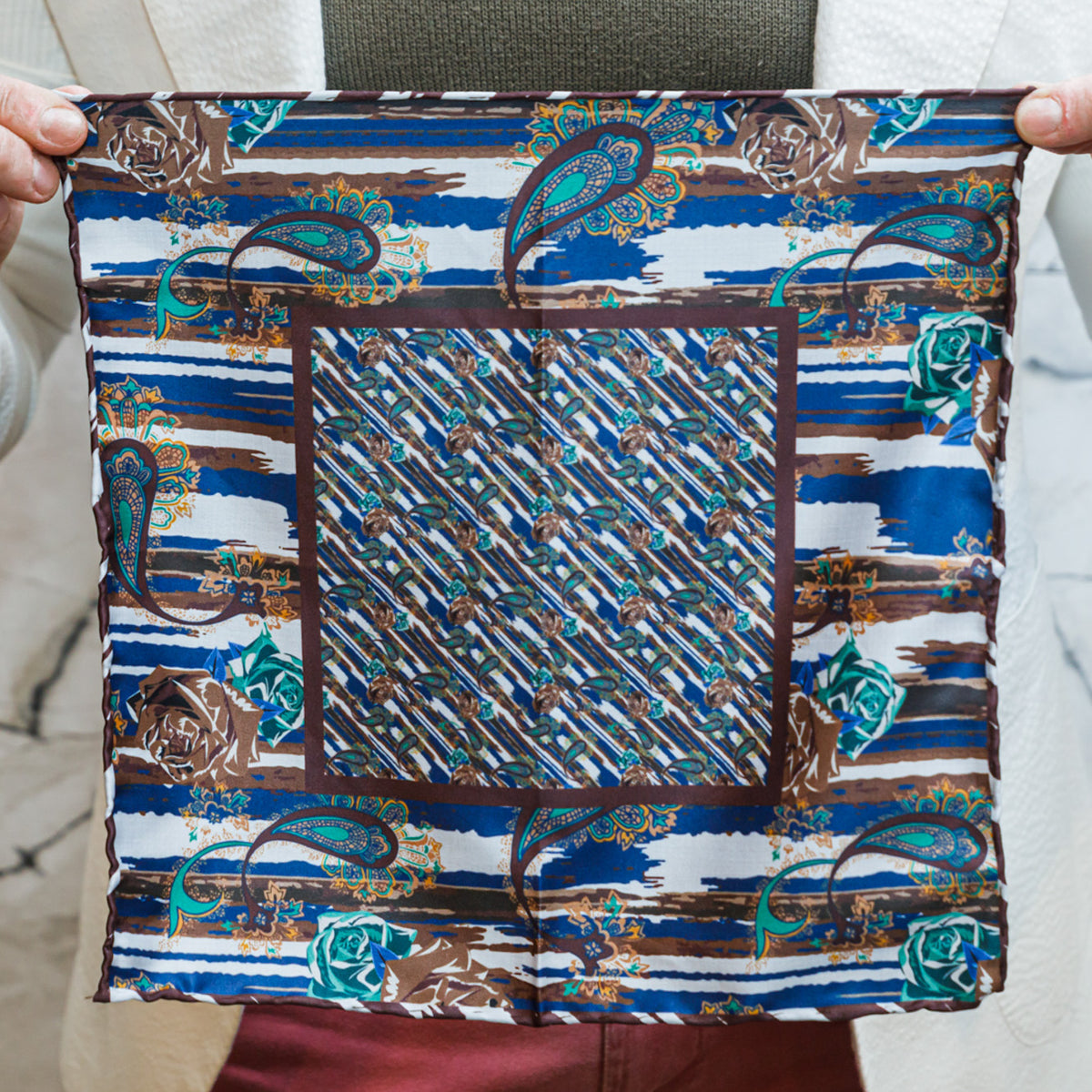 Pocket Square - Royal Paisley - URBBANA Pocket Square Collection