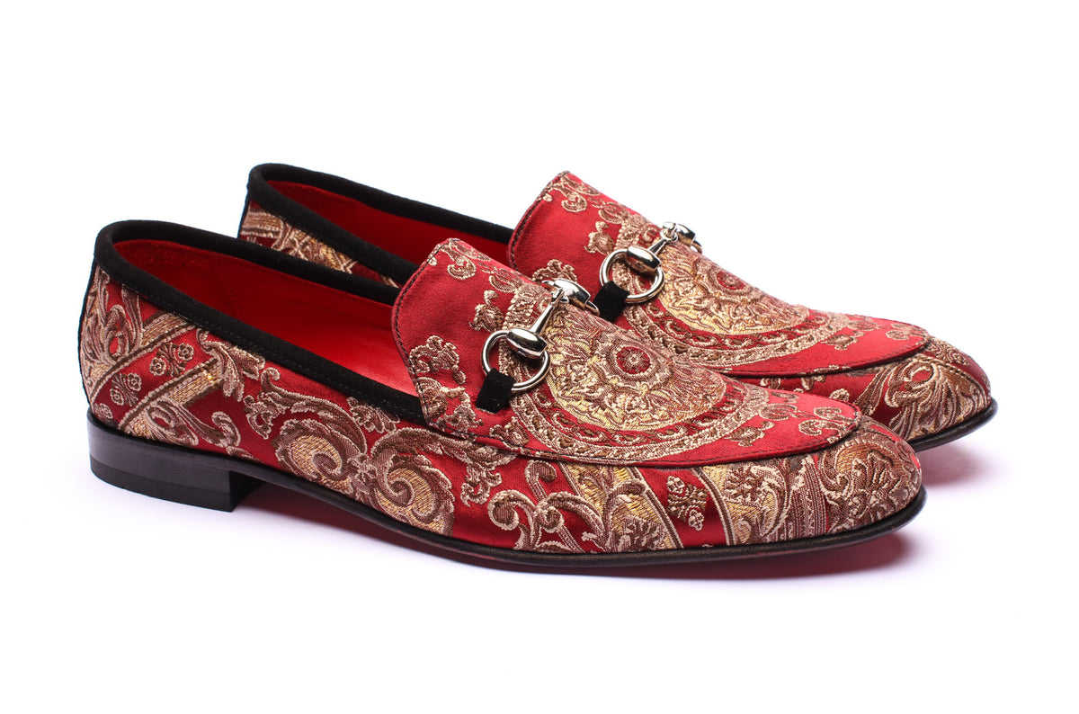 The Baroque Loafers - Red - URBBANA Luxury Loafers