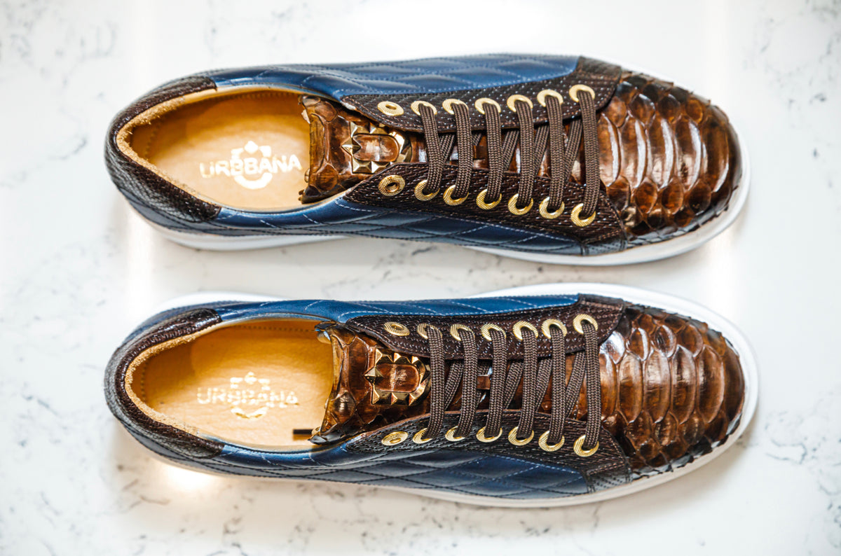 The Danilo Python Sneakers - Brown & Navy - Sneaker by Urbbana