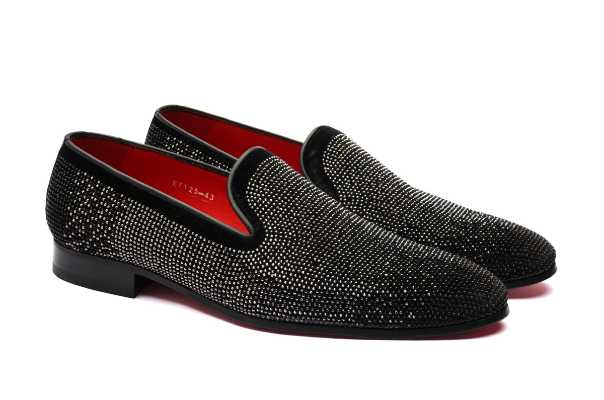 The Mandana Diamond Loafers - Black - Loafers by Urbbana