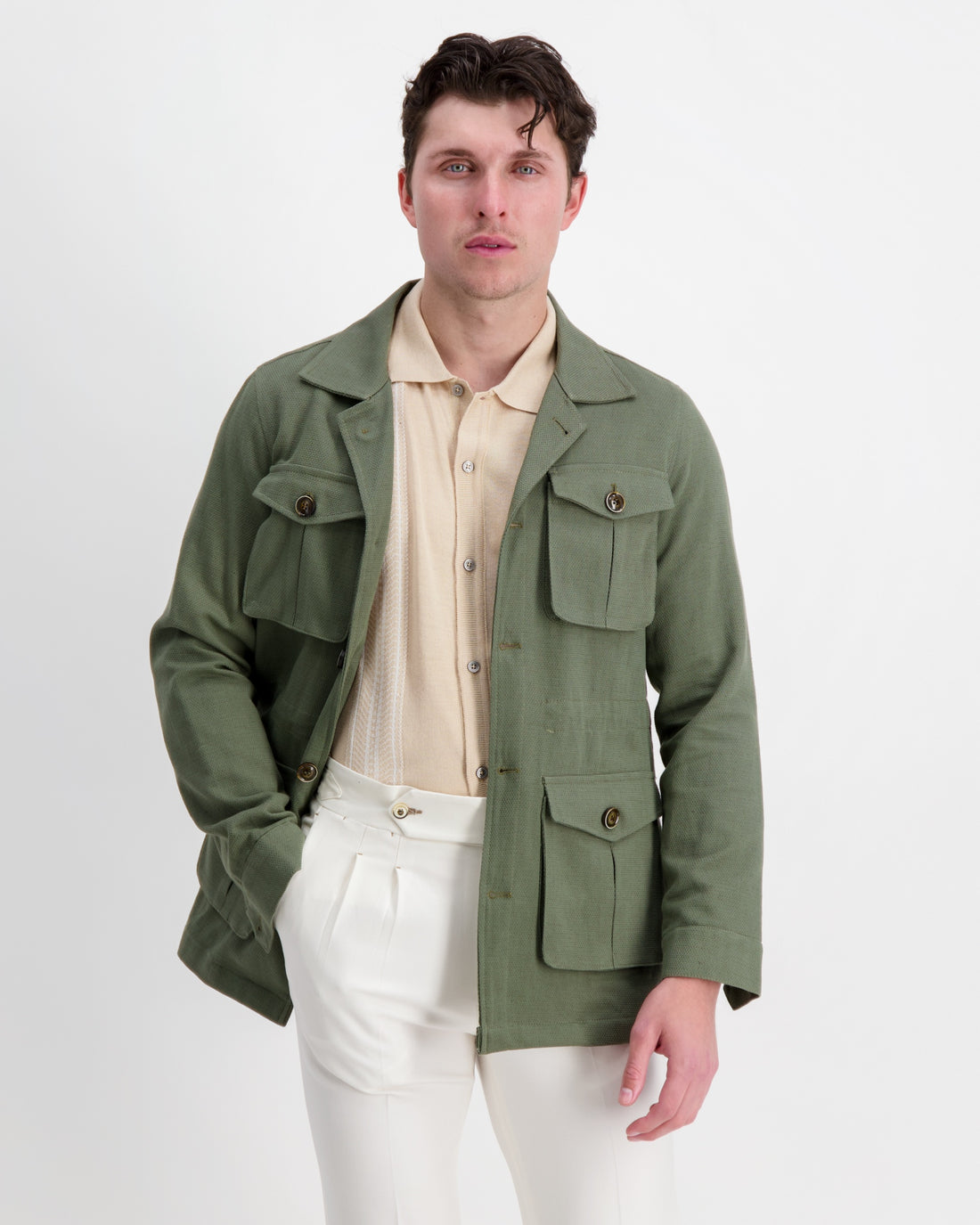 The Ace Safari Jacket - Green Jacket