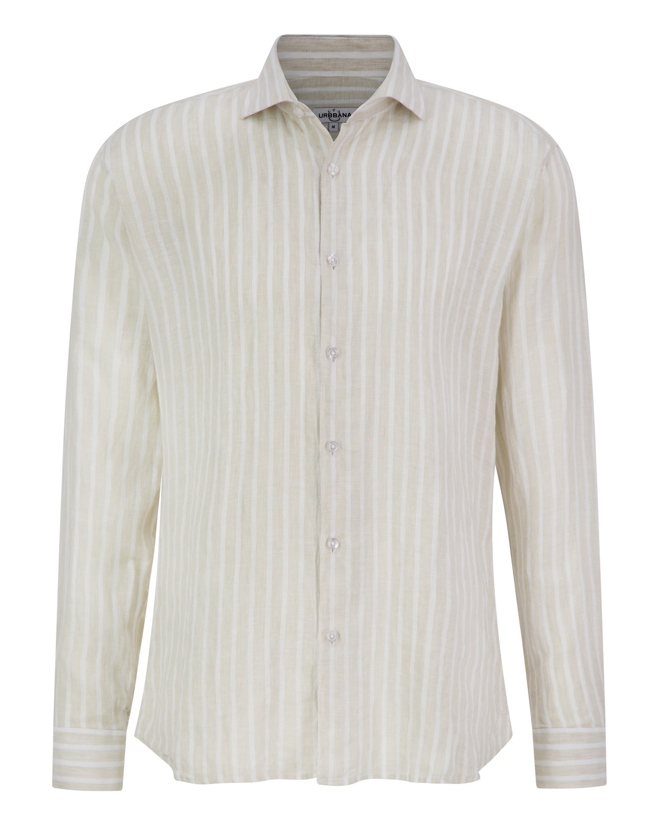 Portofino Linen Shirt - Sand Stripe - Luxury URBBANA Shirts