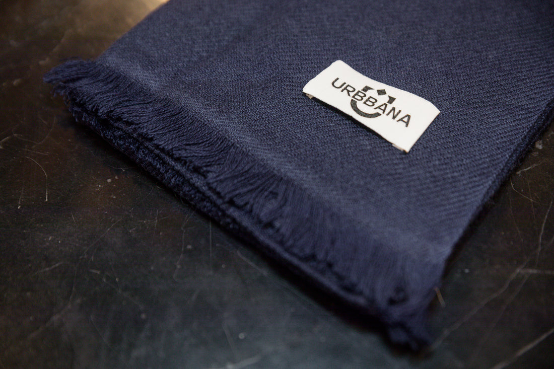 Cashmere/Silk Blend Scarf - Navy - Scarf by Urbbana