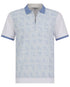 Athens cotton/linen - White & Blue - Polo shirt by Urbbana