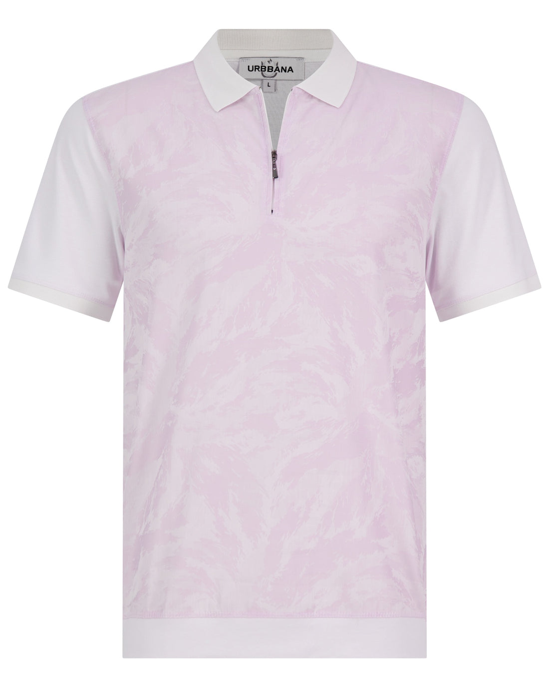 Athens Jacquard Polo - White &amp; Mauve