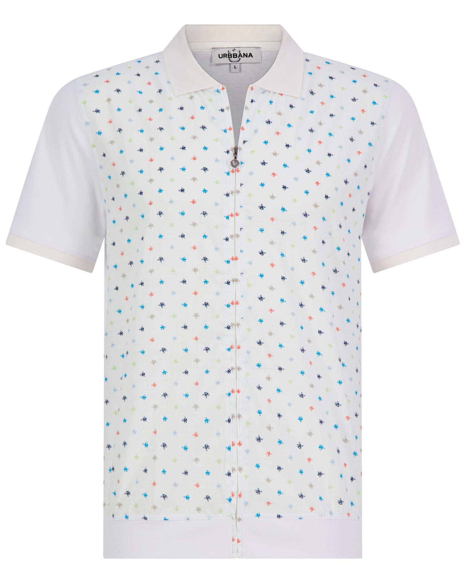 Athens cotton/linen polo - Mini Floral - Polo shirt by Urbbana