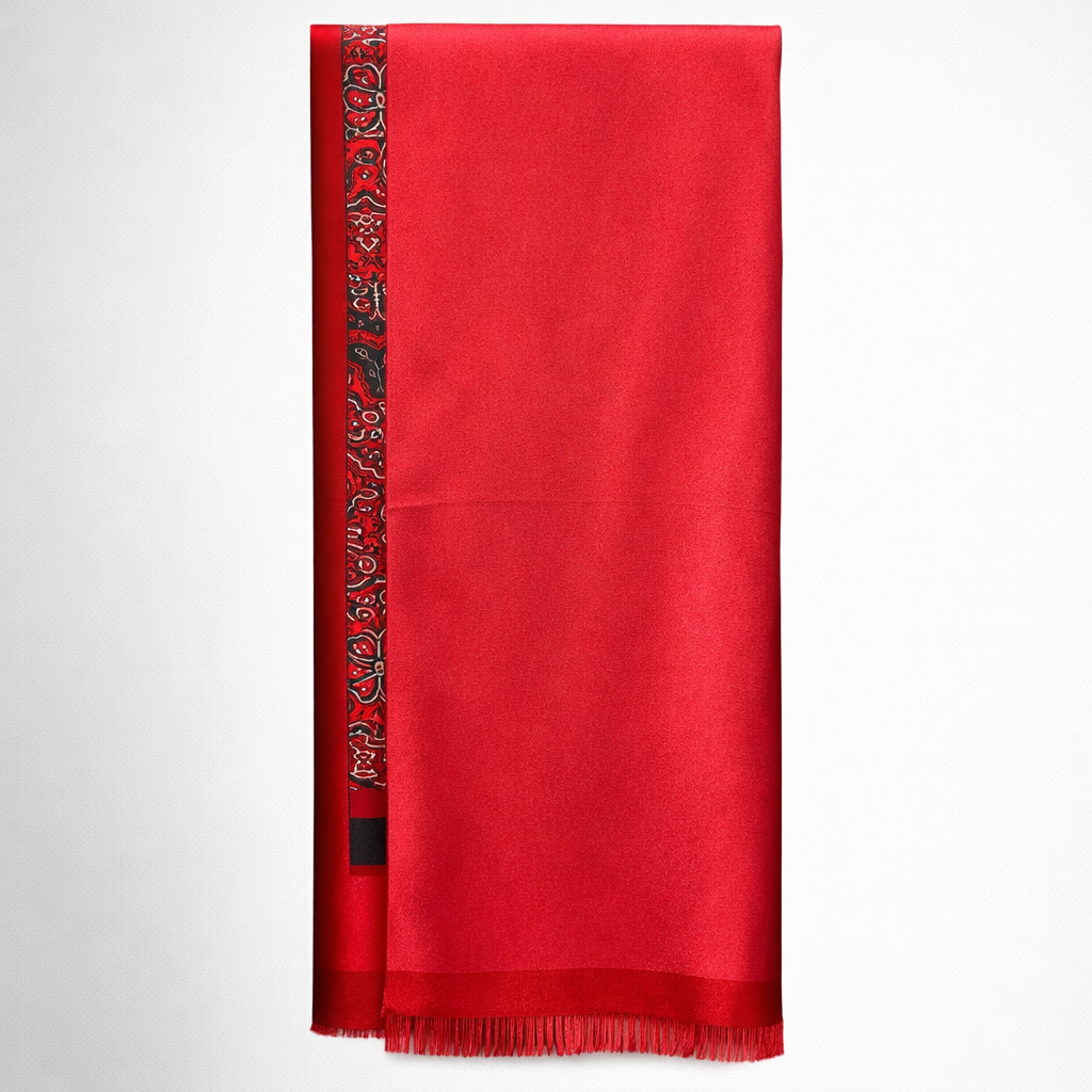 The Florence Silk Scarf - Red Paisley