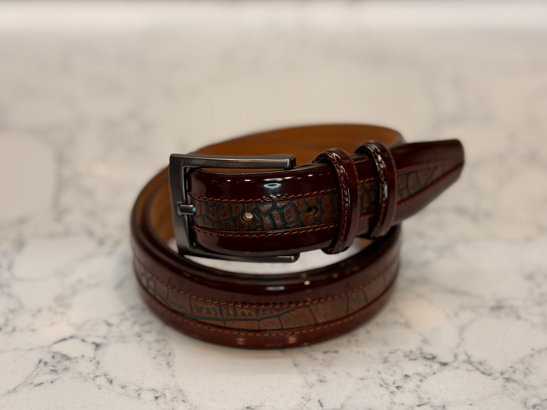 The Brown Croc Belt