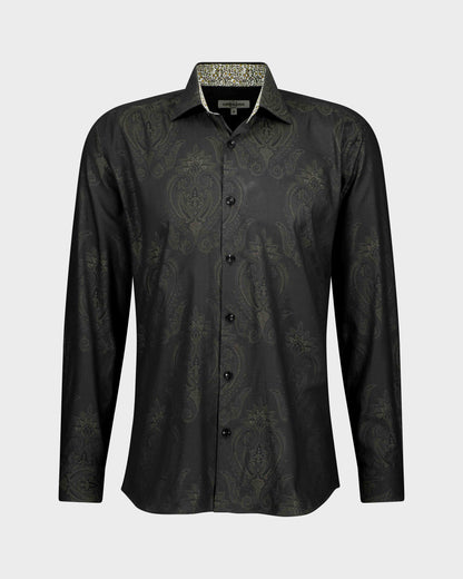 Jacquard Damask Shirt - Black
