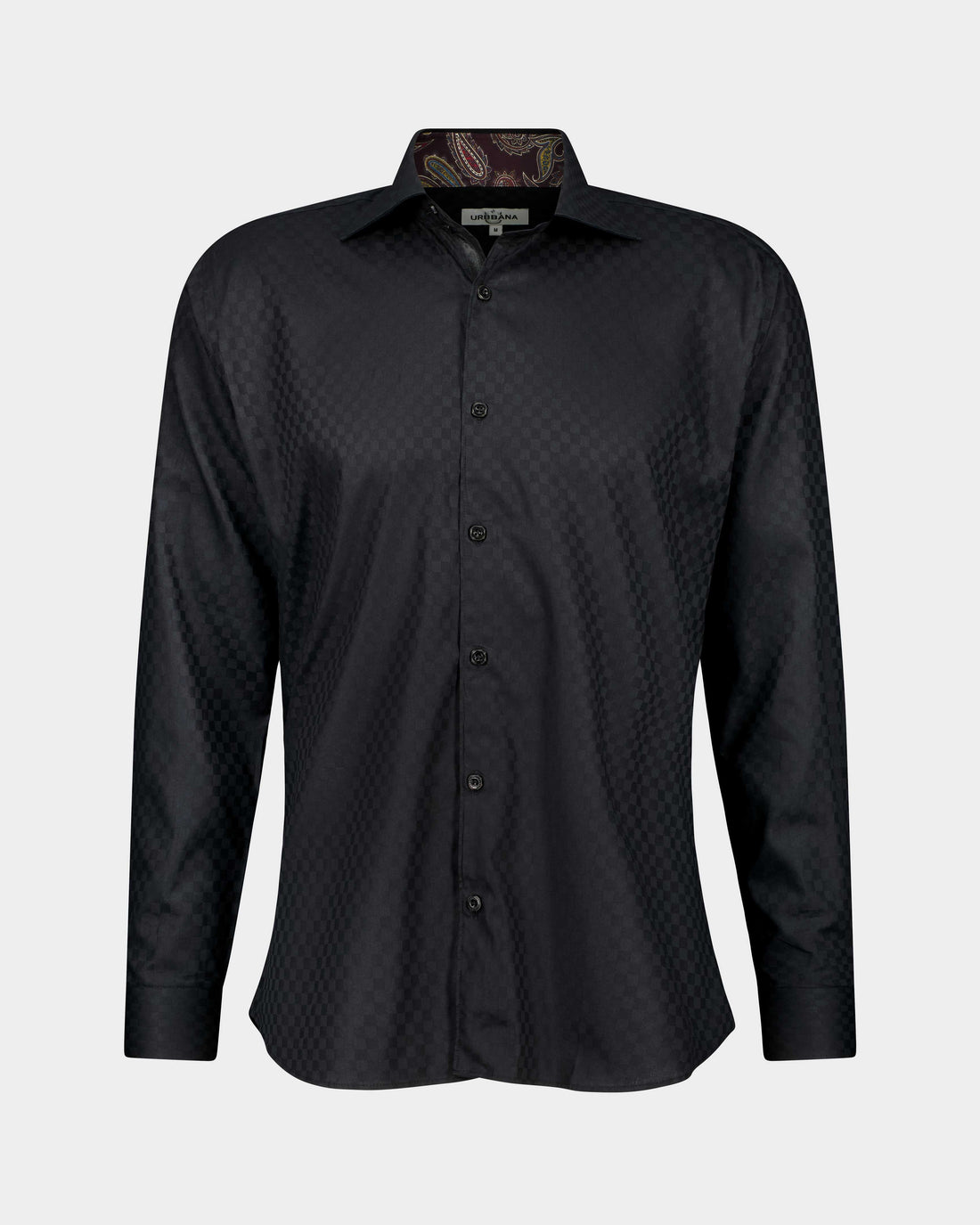 Jacquard Check Shirt - Black